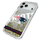 New England Patriots Personalized Tilt Glitter Phone Case for Apple iPhone