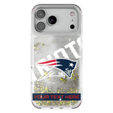 New England Patriots Personalized Tilt Glitter Phone Case for Apple iPhone