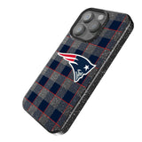 New England Patriots Plaid Black Bling Phone Case for Apple iPhone