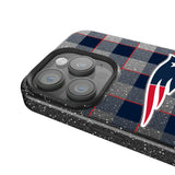 New England Patriots Plaid Black Bling Phone Case for Apple iPhone