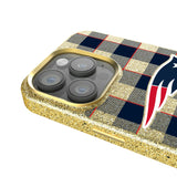 New England Patriots Plaid Bling Phone Case for Apple iPhone