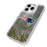 New England Patriots Text Backdrop Glitter Phone Case for Apple iPhone