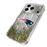 New England Patriots Text Backdrop Glitter Phone Case for Apple iPhone