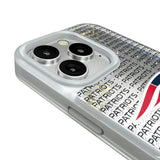 New England Patriots Text Backdrop Glitter Phone Case for Apple iPhone