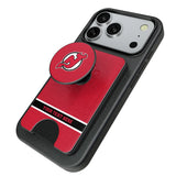 New Jersey Devils Personalized Endzone Solid PopSockets MagSafe-Compatible PopWallet+
