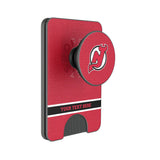 New Jersey Devils Personalized Endzone Solid PopSockets MagSafe-Compatible PopWallet+