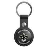 New Orleans Saints Personalized Insignia Black Airtag Holder