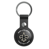New Orleans Saints Personalized Insignia Black Airtag Holder