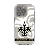 New Orleans Saints Personalized Tilt Clear Phone Case for Apple iPhone