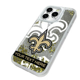 New Orleans Saints Personalized Tilt Glitter Phone Case for Apple iPhone