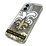 New Orleans Saints Personalized Tilt Glitter Phone Case for Apple iPhone
