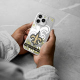 New Orleans Saints Personalized Tilt Glitter Phone Case for Apple iPhone