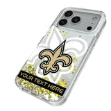 New Orleans Saints Personalized Tilt Glitter Phone Case for Apple iPhone