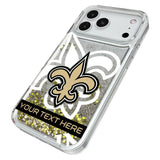 New Orleans Saints Personalized Tilt Glitter Phone Case for Apple iPhone