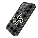 New Orleans Saints Plaid Black Bling Phone Case for Apple iPhone