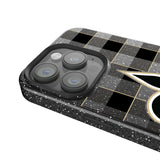 New Orleans Saints Plaid Black Bling Phone Case for Apple iPhone