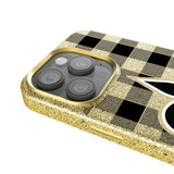 New Orleans Saints Plaid Bling Phone Case for Apple iPhone