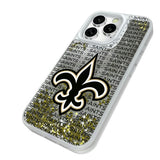 New Orleans Saints Text Backdrop Glitter Phone Case for Apple iPhone