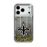 New Orleans Saints Text Backdrop Glitter Phone Case for Apple iPhone