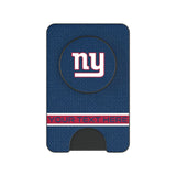 New York Giants Personalized Endzone Solid PopSockets MagSafe-Compatible PopWallet+