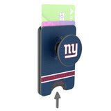 New York Giants Personalized Endzone Solid PopSockets MagSafe-Compatible PopWallet+