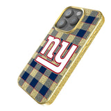 New York Giants Plaid Bling Phone Case for Apple iPhone