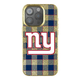 New York Giants Plaid Bling Phone Case for Apple iPhone