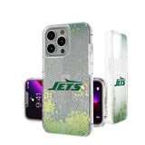 New York Jets Linen Glitter Phone Case for Apple iPhone
