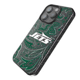 New York Jets Paisley Black Bling Phone Case for Apple iPhone