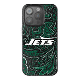 New York Jets Paisley Black Bling Phone Case for Apple iPhone