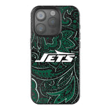 New York Jets Paisley Black Bling Phone Case for Apple iPhone
