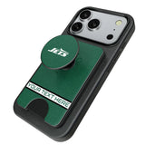 New York Jets Personalized Endzone Solid PopSockets MagSafe-Compatible PopWallet+