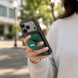 New York Jets Personalized Endzone Solid PopSockets MagSafe-Compatible PopWallet+