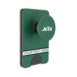 New York Jets Personalized Endzone Solid PopSockets MagSafe-Compatible PopWallet+