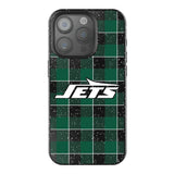 New York Jets Plaid Black Bling Phone Case for Apple iPhone
