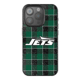 New York Jets Plaid Black Bling Phone Case for Apple iPhone
