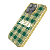 New York Jets Plaid Bling Phone Case for Apple iPhone