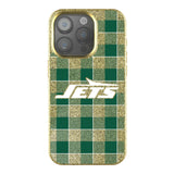 New York Jets Plaid Bling Phone Case for Apple iPhone