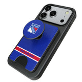 New York Rangers Personalized Endzone Solid PopSockets MagSafe-Compatible PopWallet+