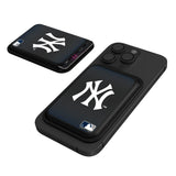 New York Yankees Linen Black Magnetic Credit Card Wallet