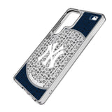 New York Yankees Personalized Circle Clear Phone Case for Samsung Galaxy