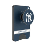 New York Yankees Personalized Endzone Solid PopSockets MagSafe-Compatible PopWallet+