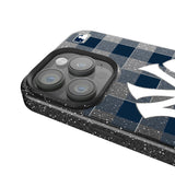 New York Yankees Plaid Black Bling Phone Case for Apple iPhone