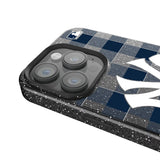 New York Yankees Plaid Black Bling Phone Case for Apple iPhone