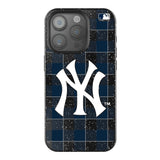 New York Yankees Plaid Black Bling Phone Case for Apple iPhone