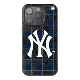 New York Yankees Plaid Black Bling Phone Case for Apple iPhone