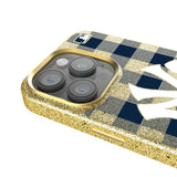 New York Yankees Plaid Bling Phone Case for Apple iPhone