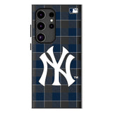 New York Yankees Plaid MagSafe Compatible Phone Case for Samsung Galaxy