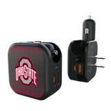Ohio State University Buckeyes Linen 2 in 1 USB A/C Charger