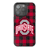 Ohio State University Buckeyes Plaid Black Bling Phone Case for Apple iPhone